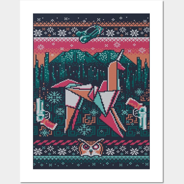 Nexus Xmas Sweater (Sunrise) Wall Art by djkopet